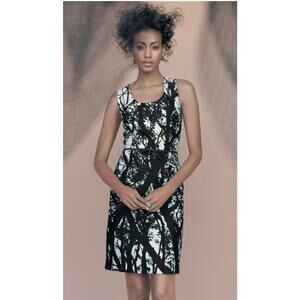 Taylor Womens Black and White Abstract Sheath Dress Size‎ 12
